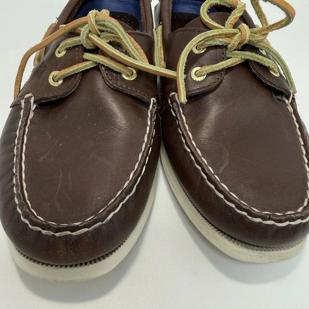 Sperry Brown 2-Eye Boat Shoes Top Sider Women's Sz 8.5W Nautical Brown 9155017